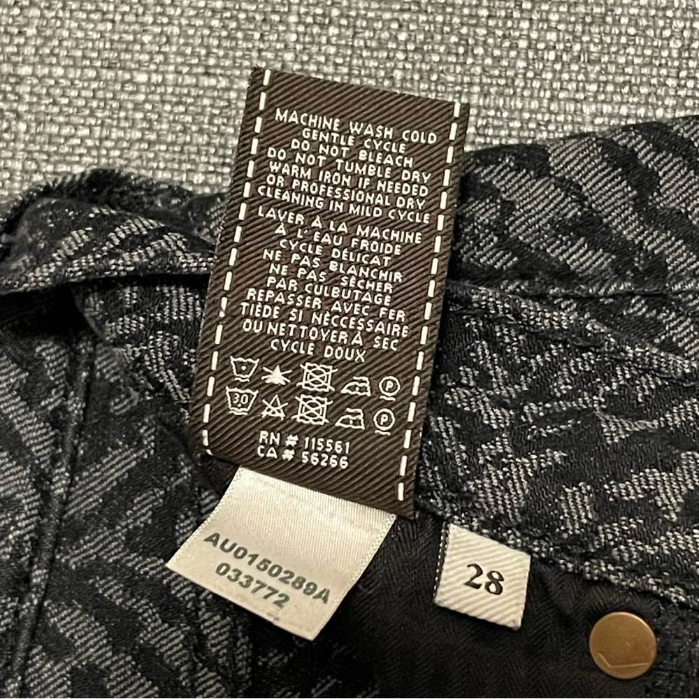 7 For All Mankind The Skinny Jacquard Mid-Rise Jeans | Chevron Textured|Size‎ 28